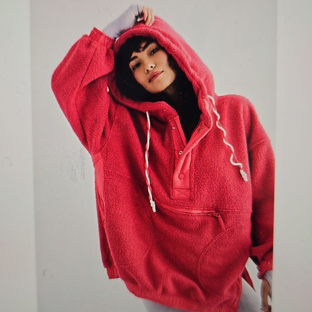 Free People Fuzzy Was She Fleece Pullover Size S